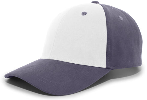 Pacific Headwear Brushed Cotton Twill Hook-And-Loop Adjustable Cap (101C), Color 'WhiteGraphiteGraphite'